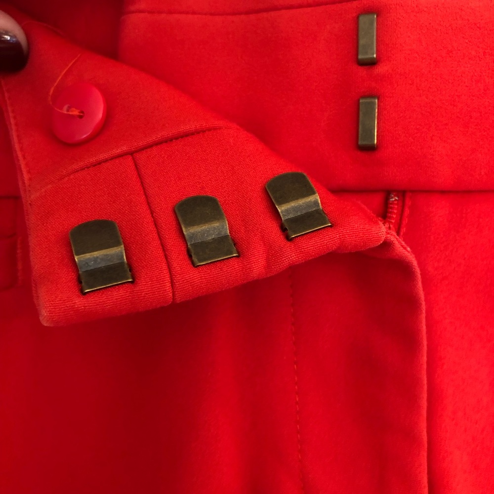 Red skinny dress pants - cropped